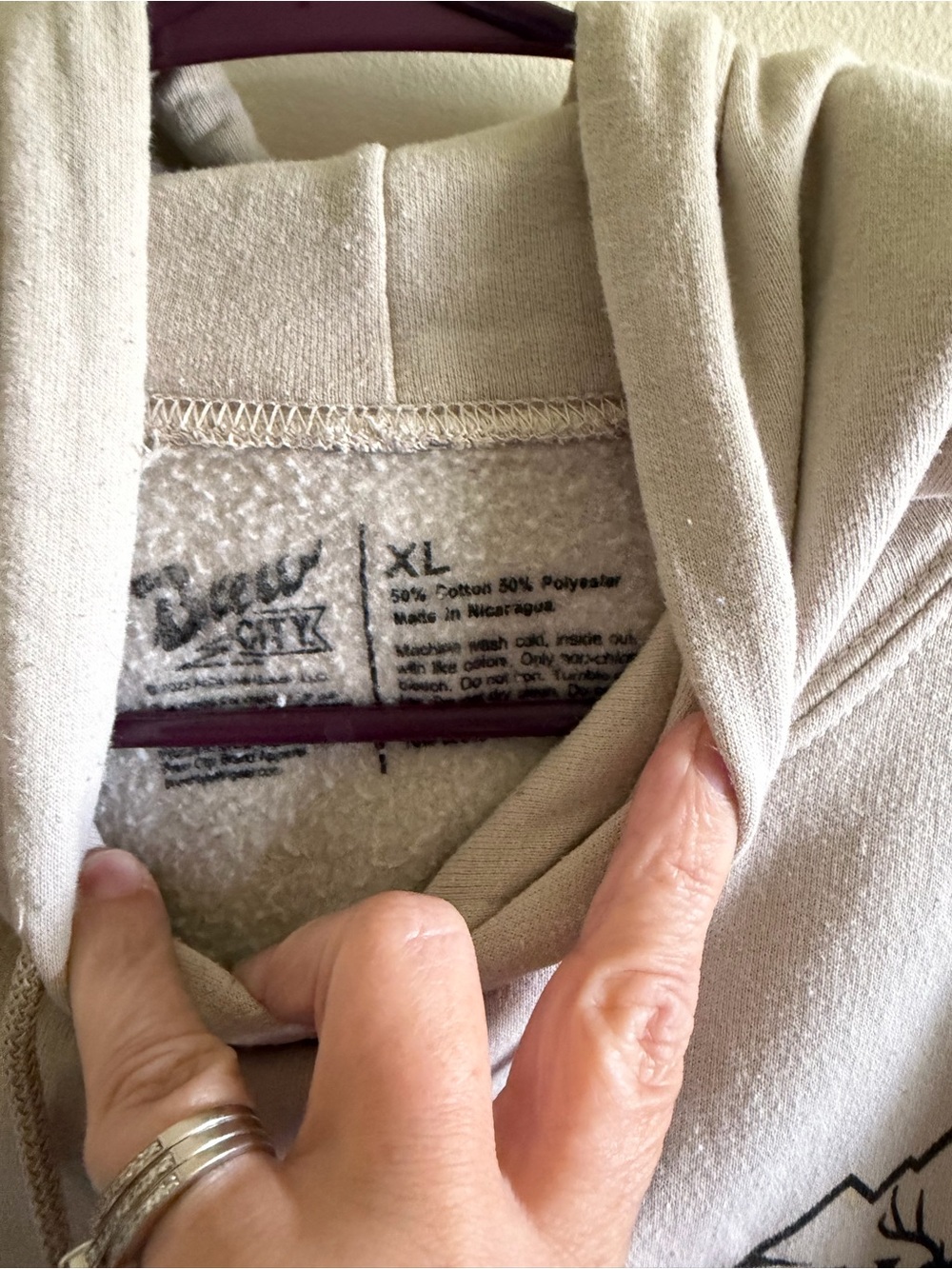 Men's Cream Graphic Hoodie - Busch light hunting XL - Picture 4 of 7